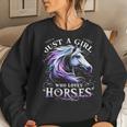 Just A Girl Who Loves Horses Horse With Saying Women Sweatshirt Gifts for Her