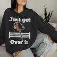 Just Get Over It Hobby Horsing Hurdle Bars Horse Sock Women Sweatshirt Gifts for Her