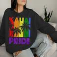 Kauai Pride Gay Pride Lgbtq Rainbow Palm Trees Women Sweatshirt Gifts for Her