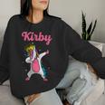 Kirby Name Personalized Birthday Dabbing Unicorn Queen Women Sweatshirt Gifts for Her