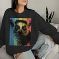 Lemur Porträtintage Stil Mama Papa Sweatshirt Frauen Geschenke für Sie