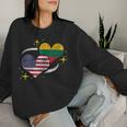 Lithuanian American Flag Heart Lithuanian Vintage Women Sweatshirt Gifts for Her