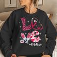 Love Cna Life Messy Bun Valentine's Day Women Sweatshirt Gifts for Her