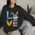 Love Easter Bunny Teacher Cute Rabbit Spring School Women Women Sweatshirt Gifts for Her