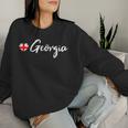 Love Georgia Heart Georgian Country Flag Souvenir Women Sweatshirt Gifts for Her