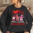 I Love My Middle School Gnomies Valentine's Day Teacher Women Sweatshirt Gifts for Her