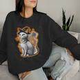 Lustiges Katzenliebhaber Für Haustierbesitzer Papa Buch Mama Katze Große Kätzchen Sweatshirt Frauen Geschenke für Sie