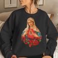 Mary Mother Of God Heart Of Virgin Mary Classic Catholic Women Sweatshirt Gifts for Her