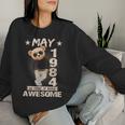 May 40Th Birthday 1984 Awesome Teddy Bear Women Sweatshirt Gifts for Her