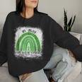 In May We Wear Green Mental Health Awareness Month Rainbow Women Sweatshirt Gifts for Her