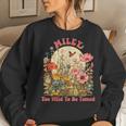 Miley Name Cute Retro Girls Wildflower Miley Name Women Sweatshirt Gifts for Her