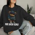 Mir Aber Egal Teddybär Teddy Slogan Women Sweatshirt Frauen Geschenke für Sie