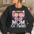 Mom Of Twins Girls Announcement Mother Of Twin Daughters Women Sweatshirt Gifts for Her