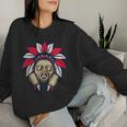 Native American Headdress Gas Mask Protest Camp Women Sweatshirt Gifts for Her