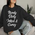 Nerdy Dirty Inked & Curvy Reading Lovers Tattoo Curves Women Women Sweatshirt Gifts for Her