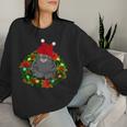 Nette Katze Mama Papa Urlaub Kranz Lichter Lustige Katze Sweatshirt Frauen Geschenke für Sie