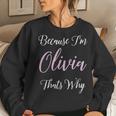 Olivia Name Personalized Girl Cute Pink Black Women Sweatshirt Gifts for Her