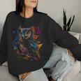 Owl Bird Colourful Colour Bird Favourite Bird Owl Fan Sweatshirt Frauen Geschenke für Sie