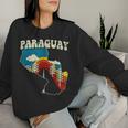 Paraguay Vintage Paraguayan Country Rainbow Retro 70S Map Women Sweatshirt Gifts for Her