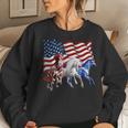 Patriotic Us Flag 4Th Of July Horse Lovers Women Sweatshirt Gifts for Her