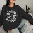Peace Sign Love 60S 70S Daisy Flower Hippie Costume Women Sweatshirt Gifts for Her