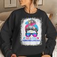 Pink Or Blue Godmother Loves You Messy Bun Gender Reveal Women Sweatshirt Gifts for Her