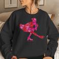 Pink Red Heart Valentines Day Girls Figure Skating Women Sweatshirt Gifts for Her