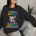 Proud Aunt Of A 2024 Kindergarten Graduate Unicorn Dab Women Sweatshirt Gifts for Her