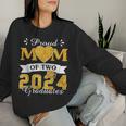 Proud Mom Of Two 2024 Graduates Mother Class Of 2024 Senior Women Sweatshirt Gifts for Her