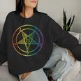 Quer Baphomet Pride Rainbow Satan Lesbian Gay Csd Lgbtq Women Sweatshirt Gifts for Her