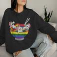 Rainbow Unicorn Ramen Gay Pride Japanese Food Lgbt-Q Ally Women Sweatshirt Gifts for Her