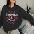 Remember And Honor Usa Memorial Day Red Poppy Flower Women Sweatshirt Gifts for Her