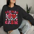 Retro Cardiac Crew Nurse Valentine's Day Cardiology Nursing Women Sweatshirt Gifts for Her