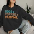 Retro Dogs Coffee Camping Campers Women Sweatshirt Gifts for Her