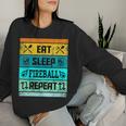 Retro Eat Sleep Fireball Women Women Sweatshirt Gifts for Her