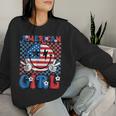 Retro Groovy Fourth 4Th Of July Smile American Girl Women Sweatshirt Gifts for Her