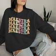 Retro Groovy Maestra Spanish Teacher Bilingual Women Women Sweatshirt Gifts for Her