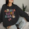 Retro Groovy Mother Baby Nurse Womens Women Sweatshirt Gifts for Her