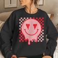 Retro Groovy Valentines Day Hippie Heart Matching Women Sweatshirt Gifts for Her