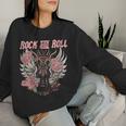 Rock And Roll Guitarraintage Rock Música Cuello Sudadera Mujer Regalos para ella