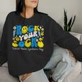 Rock Your Socks Down Syndrome Awareness Day Groovy Wdsd Women Sweatshirt Gifts for Her