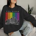 San Diego California Lgbt Pride Rainbow Flag Women Sweatshirt Gifts for Her