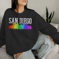 San Diego Skyline Rainbow Gay Pride Month California Women Sweatshirt Gifts for Her