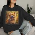 Shiranian Hund Garten Blumen Malerei Haustier Mama Papa Sweatshirt Frauen Geschenke für Sie