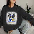 My Sister Is Down Right Awesome Down Syndrome Messy Bun Girl Women Sweatshirt Gifts for Her
