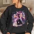 Space Sloth With Pizza On Panda Riding Ice Cream Women Sweatshirt Gifts for Her
