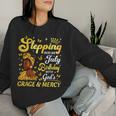 Stepping Into My July Birthday Afro Woman Religious Bday Women Sweatshirt Gifts for Her