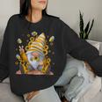 Sunflower Gnome With Bee Hippie Gnome Lover Women Sweatshirt Gifts for Her