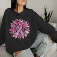 Sunflower Pink Breast Cancer Awareness Girls Warrior Women Sweatshirt Gifts for Her