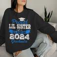Super Proud Little Sister Of 2024 Graduate Awesome Family Women Sweatshirt Gifts for Her
